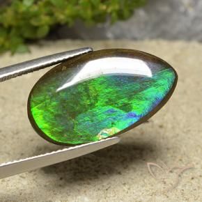 amolita Multicolor natural de 10.30 ct, En forma de pera, Opaco