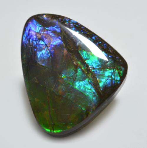 Ammolita multicolor natural de 22,91 ct, forma elegante, opaco