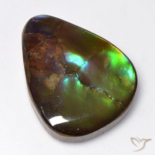 16.73ct Natural Multicolor amolita, En forma de pera, Opaco
