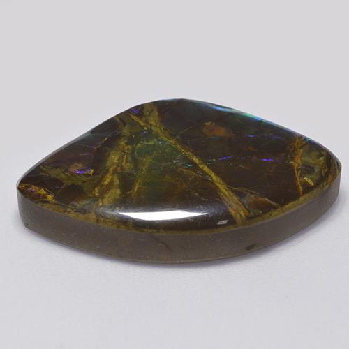 Ammolita multicolor natural de 18,11 ct, forma elegante, opaco