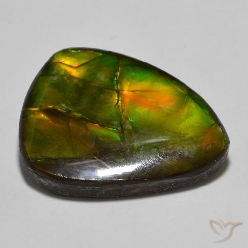 amolita Multicolor natural de 16.39 ct, En forma de pera, Opaco