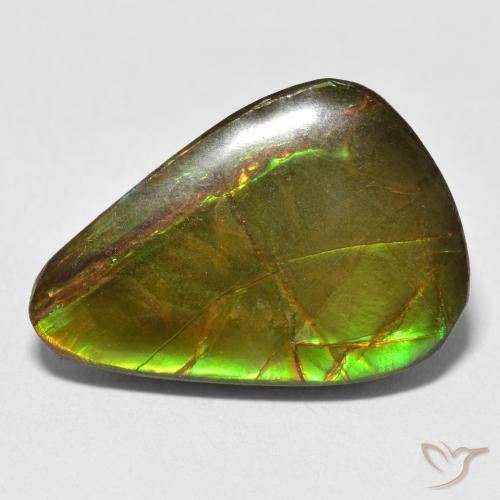 11.59ct Natural Multicolor amolita, En forma de pera, Opaco