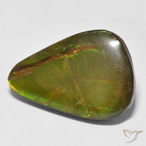 amolita Multicolor natural de 11.59 ct, En forma de pera, Opaco