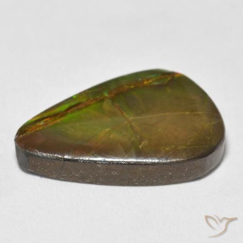 amolita Multicolor natural de 11.59 ct, En forma de pera, Opaco