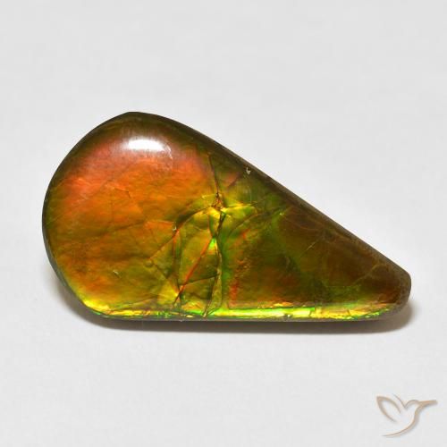 16.88ct Natural Multicolor amolita, En forma de pera, Opaco