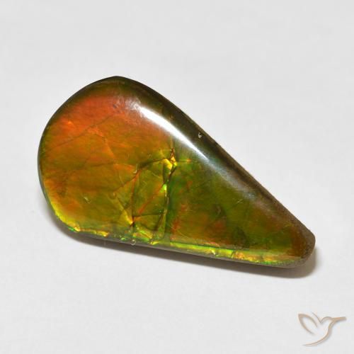 amolita Multicolor natural de 16.88 ct, En forma de pera, Opaco