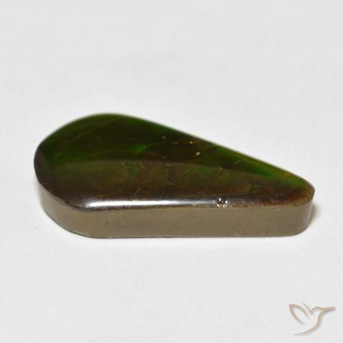 amolita Multicolor natural de 16.88 ct, En forma de pera, Opaco