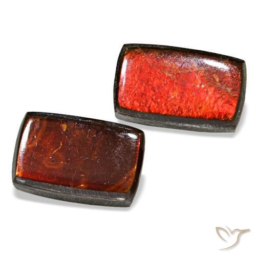 Gemas de ammolita multicolor natural de 3,16 ct, baguette, opaco
