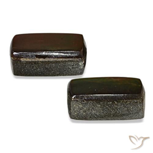 Gemas de ammolita multicolor natural de 3,16 ct, baguette, opaco