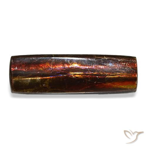 Ammolita multicolor de 4,55 ct, baguette, opaco