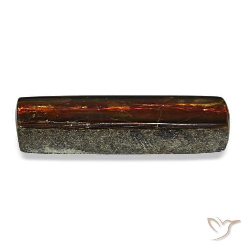 Ammolita multicolor natural de 4,55 ct, baguette, opaco