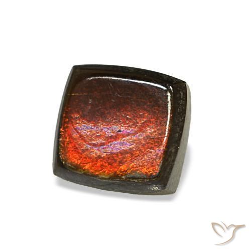 Ammolita multicolor natural de 1,04 ct, baguette, opaco