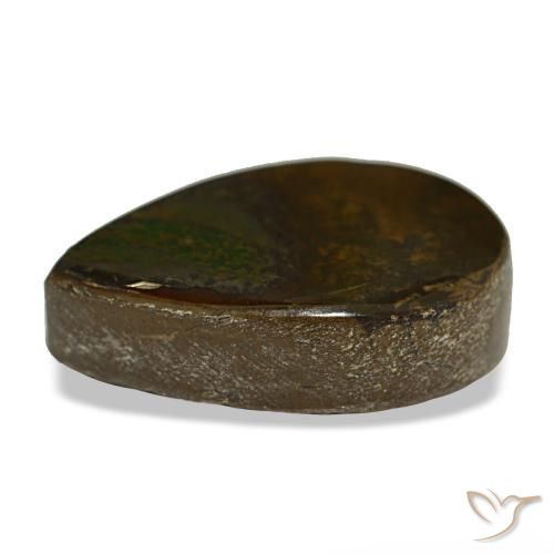 Ammolita multicolor natural de 5,02 ct, en forma de pera, opaco