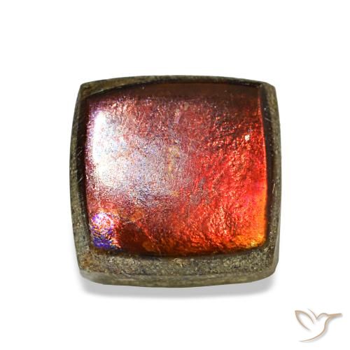Ammolita multicolor natural de 1,45 ct, cuadrado, opaco