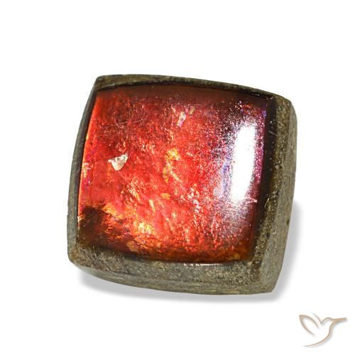 Ammolita multicolor natural de 1,45 ct, cuadrado, opaco