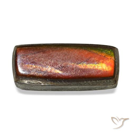Ammolita multicolor de 1,44 ct, baguette, opaco