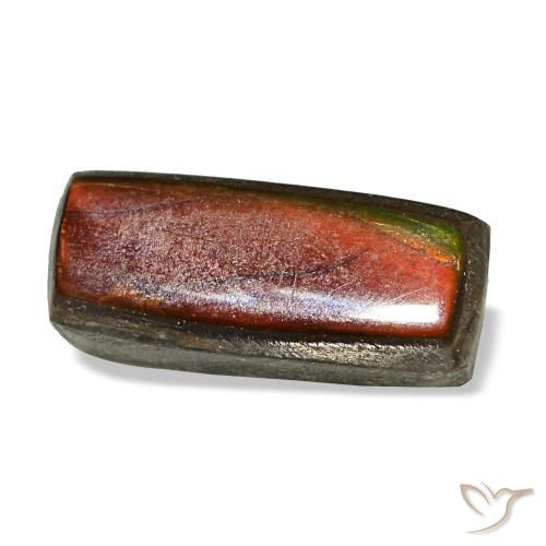 Ammolita multicolor natural de 1,44 ct, baguette, opaco