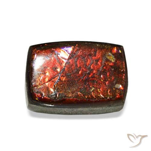 Ammolita multicolor natural de 1,62 ct, baguette, opaco