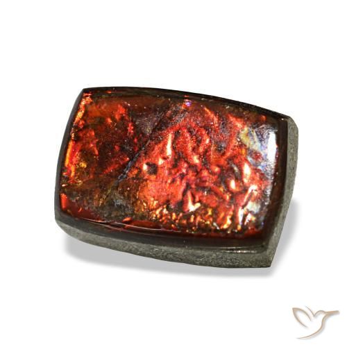Ammolita multicolor natural de 1,62 ct, baguette, opaco