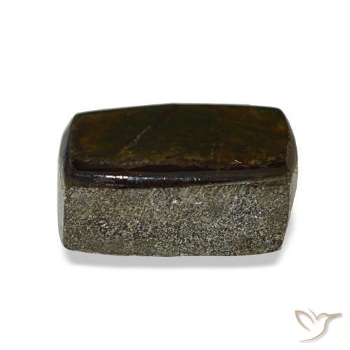 Ammolita multicolor natural de 1,62 ct, baguette, opaco