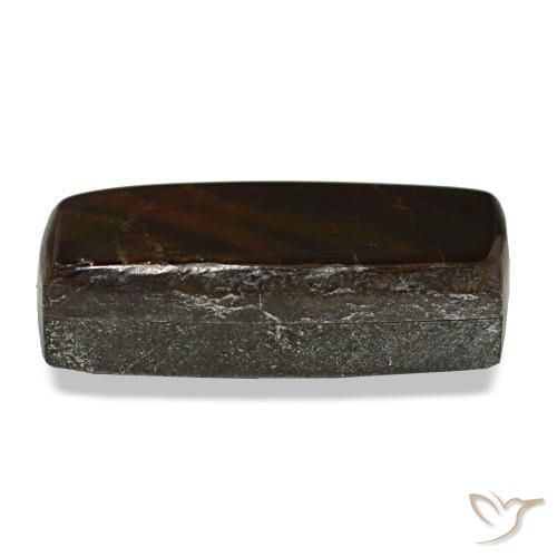 Ammolita multicolor natural de 3,83 ct, baguette, opaco