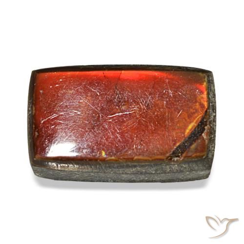 Ammolita multicolor natural de 3,40 ct, baguette, opaco
