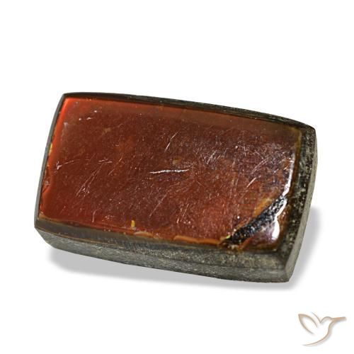 Ammolita multicolor natural de 3,40 ct, baguette, opaco