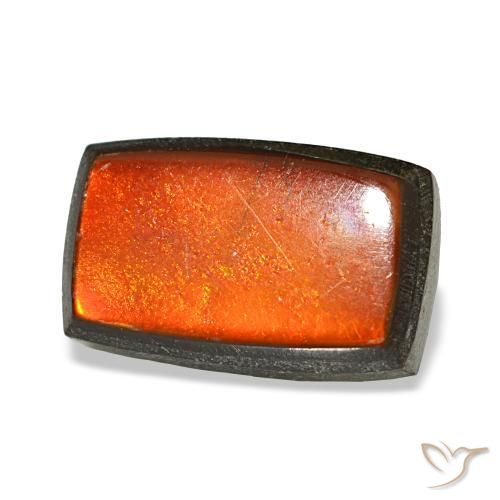 Ammolita multicolor natural de 1,96 ct, baguette, opaco
