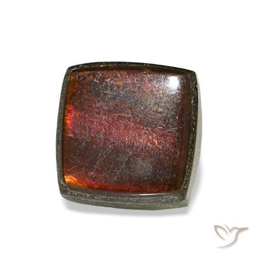 Ammolita multicolor natural de 1,52 ct, cuadrado, opaco