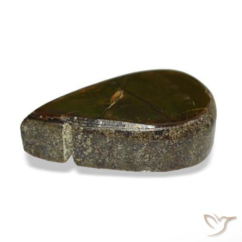 Ammolita multicolor natural de 1,81 ct, en forma de pera, opaco
