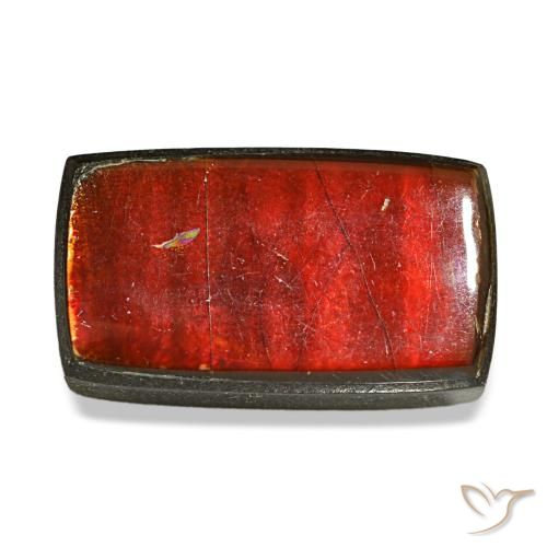 Ammolita multicolor natural de 3,78 ct, baguette, opaco