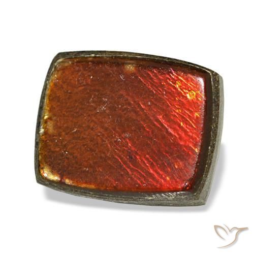 Ammolita multicolor natural de 2,16 ct, baguette, opaco