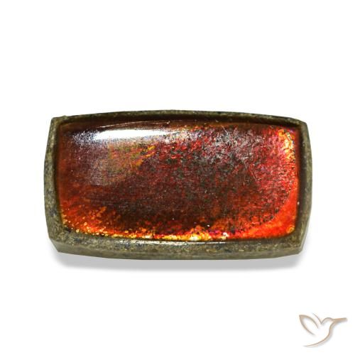 Ammolita multicolor de 1,26 ct, baguette, opaco