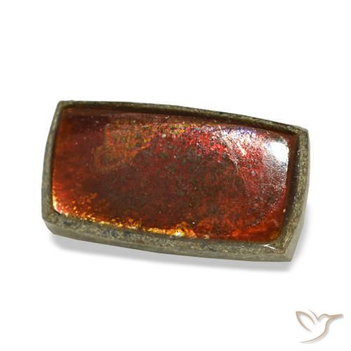 Ammolita multicolor natural de 1,26 ct, baguette, opaco