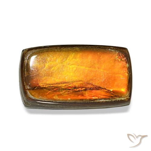 Ammolita multicolor natural de 1,87 ct, baguette, opaco