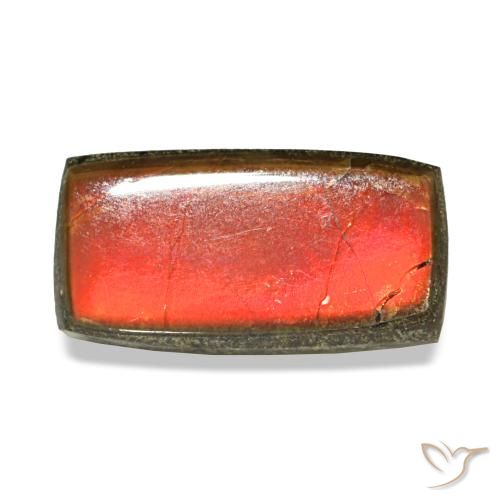 Ammolita multicolor natural de 1,51 ct, baguette, opaco