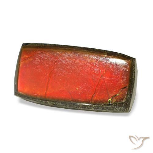 Ammolita multicolor natural de 1,51 ct, baguette, opaco