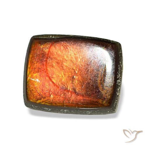 Ammolita multicolor natural de 1,79 ct, baguette, opaco
