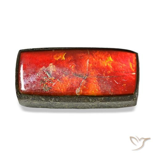Ammolita multicolor natural de 2,35 ct, baguette, opaco