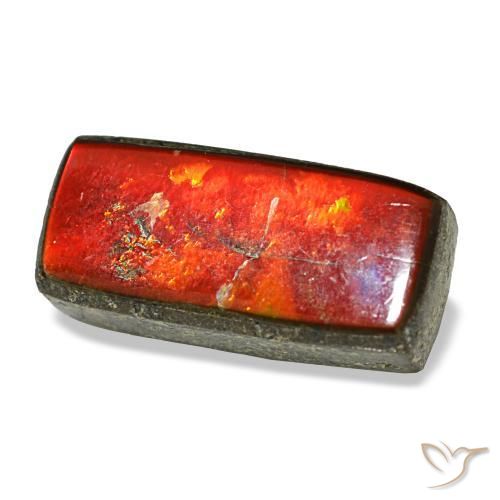 Ammolita multicolor natural de 2,35 ct, baguette, opaco