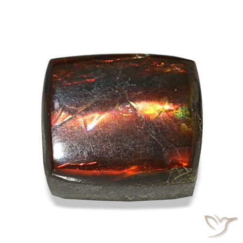 Ammolita multicolor natural de 1,93 ct, baguette, opaco