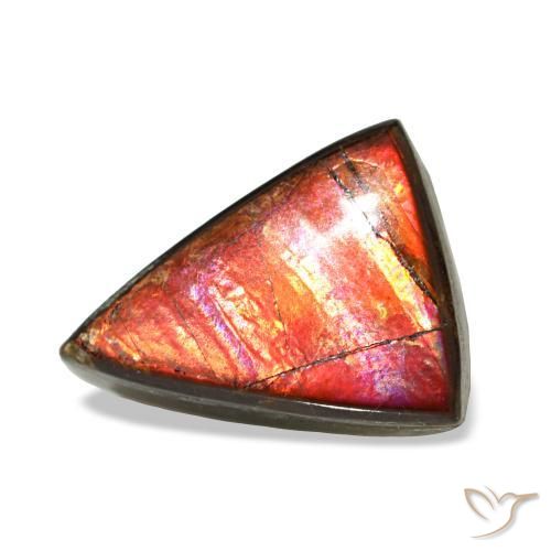 Ammolita multicolor natural de 1,64 ct, trillón, opaco