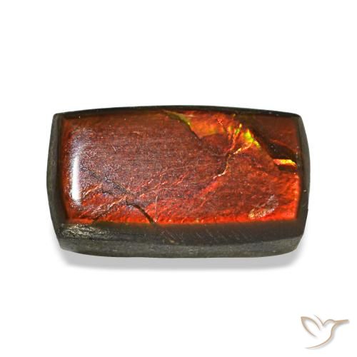 Ammolita multicolor natural de 1,33 ct, baguette, opaco