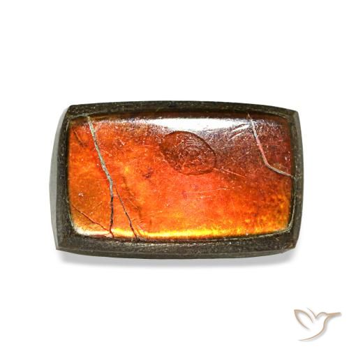 Ammolita multicolor natural de 1,68 ct, baguette, opaco