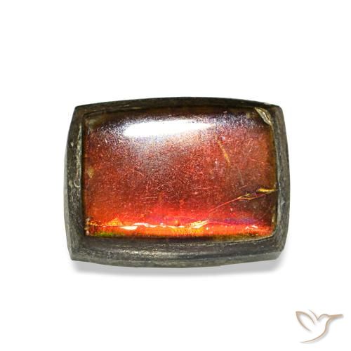 Ammolita multicolor natural de 1,22 ct, baguette, opaco