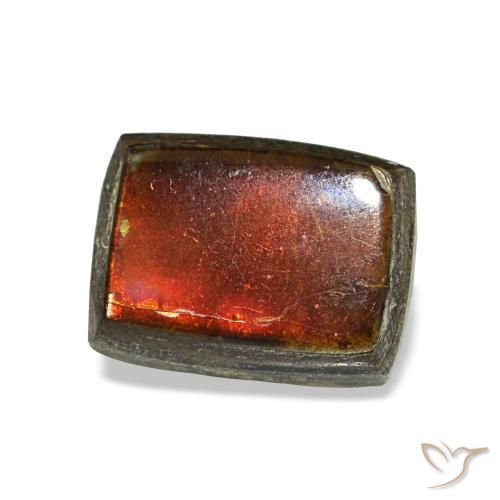 Ammolita multicolor natural de 1,22 ct, baguette, opaco