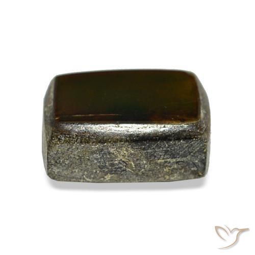 Ammolita multicolor natural de 1,22 ct, baguette, opaco