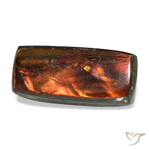 Ammolita multicolor natural de 2,51 ct, baguette, opaco
