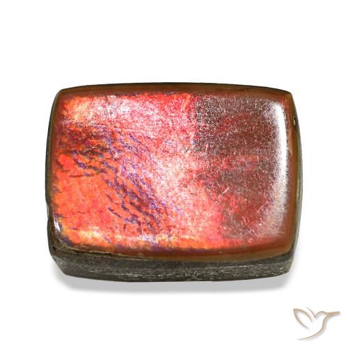 Ammolita multicolor natural de 4,63 ct, baguette, opaco