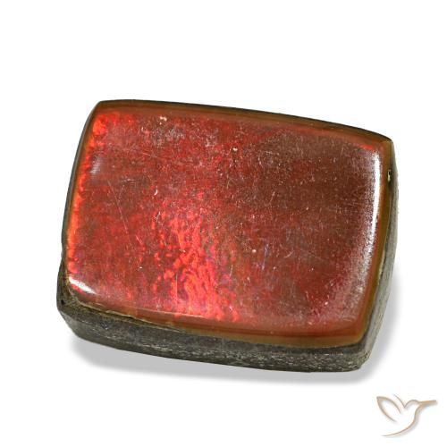 Ammolita multicolor natural de 4,63 ct, baguette, opaco